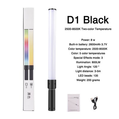 Ručno LED svjetlo za punjenje LED video svjetlo s štapićem USB punjiva fotografska rasvjeta Podesiva bljeskalica Dvobojna lampa za selfie