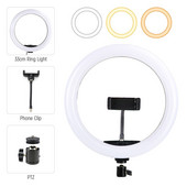 33 cm LED asmenukių žiedinis šviestuvas su telefono stovo klipu Fotografijos užpildymo lemputė Led žiedinės lempos žiedinis žibintas, skirtas Tiktok tiesioginiam vaizdo įrašymui