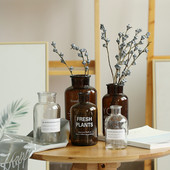 Nordic Style Retro Átlátszó Barna Üveg Hálószoba Váza Asztali fotózás Kiegészítők Stúdió Fotó Háttér Dísz