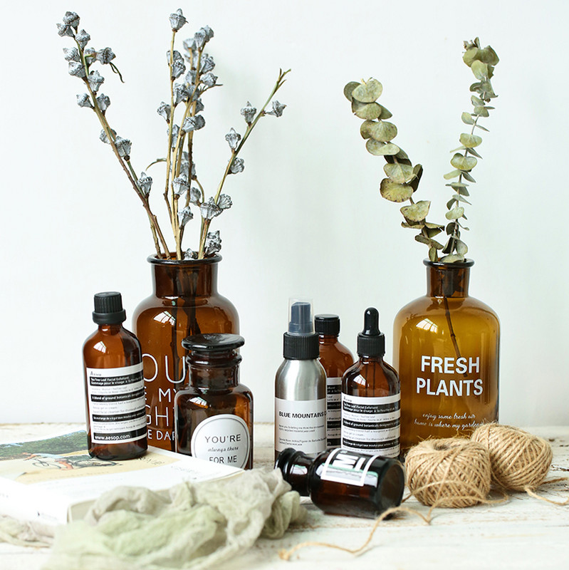 Nordic Style Retro Átlátszó Barna Üveg Hálószoba Váza Asztali fotózás Kiegészítők Stúdió Fotó Háttér Dísz