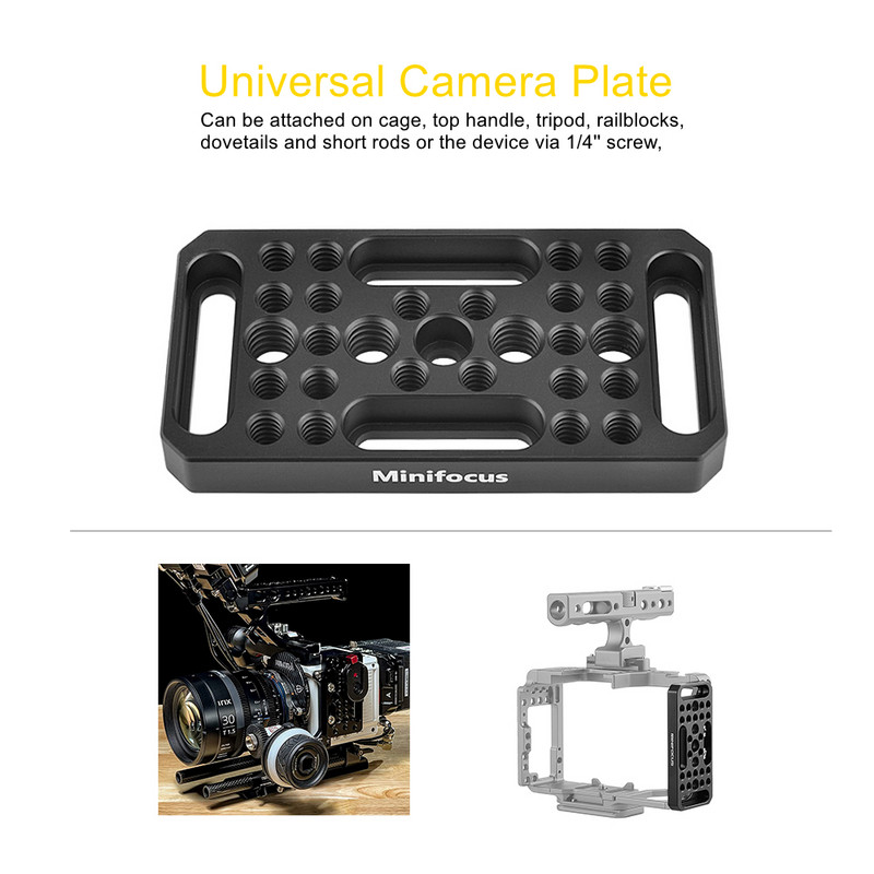 Comutare video Placă de brânză Camera Placă ușoară pentru blocuri de șine, cozi de rândunică Tije scurte pentru montaj de expansiune cușcă pentru camera DSLR