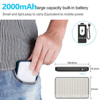 2500K-8000K Mini Pocket Soft Fill Light Λάμπα φωτογραφικής μηχανής Φως γεμίσματος για κινητό τηλέφωνο Συνάντηση λήψης φωτογραφικής μηχανής υπολογιστή