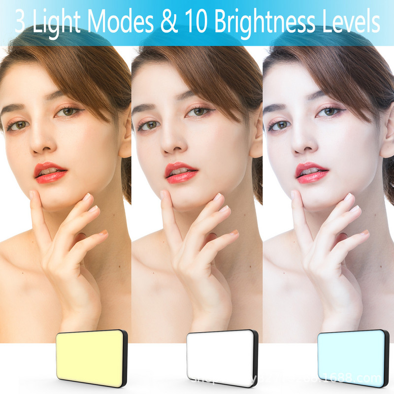 2500K-8000K mini zsebes lágy töltetű lámpa kamera fénytöltő lámpa mobiltelefonhoz, számítógépes kamerához, lövöldözős találkozóhoz