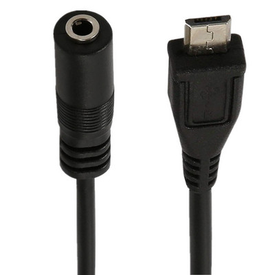 Kábel DC 3,5 mm samica - Mini USB 5P samec a Micro USB 5P samec pre mikrofónne slúchadlá a audio pripojenie k mobilnému telefónu, 0,3 m