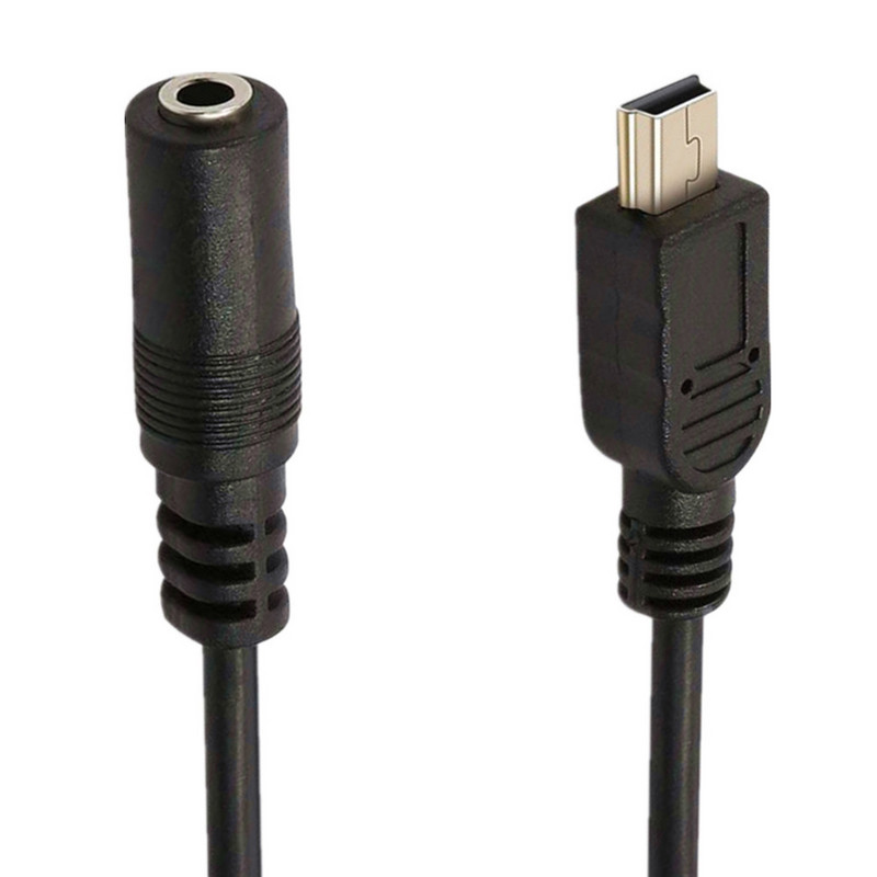 Kábel DC 3,5 mm samica - Mini USB 5P samec a Micro USB 5P samec pre mikrofónne slúchadlá a audio pripojenie k mobilnému telefónu, 0,3 m