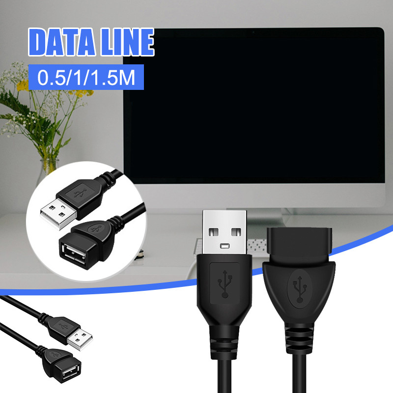 0.6/1/1.5M USB 2.0 kabelski produžni kabel Kabeli za prijenos podataka Super brzi produžni kabel za podatke za monitor projektor