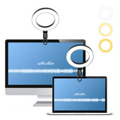 Inel de lumină LED cu clip pentru laptop Lampă de umplere pentru videoconferință Kit de iluminat Zoom webcam Chat Transmitere live Youtube