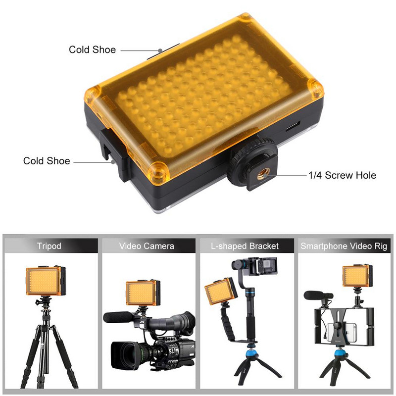 PULUZ Lumină Led Fotografie Video Studio Foto Lampă Cu Filtre Magnetice Albe și Portocalii Panou de lumină pentru Canon Nikon DSLR Lampara