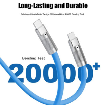 1m-2m 120w Καλώδιο Super Fast Charging Metal Zinc Alloy Liquid Silicone Micro Usb Charger Data Cable for Android