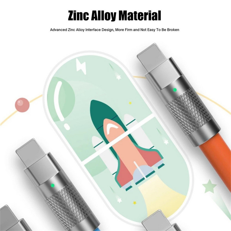 1m-2m 120w super brzi kabel za punjenje, metal, legura cinka, tekući silikon, mikro usb punjač, podatkovni kabel za Android
