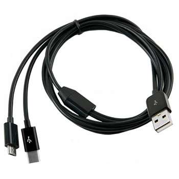 Мулти USB към USB C сплитер кабел 2 в 1 Кабел за дата за зареждане Micro USB Type-C мъжки щепсел за мобилен телефон Кабел за зареждане на таблет