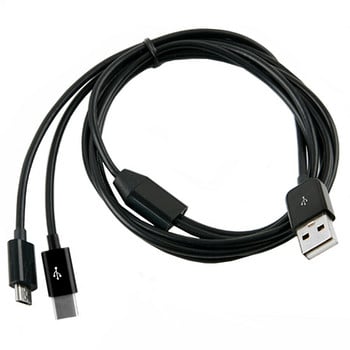 Καλώδιο πολλαπλών USB σε USB C Splitter 2 σε 1 Καλώδιο ημερομηνίας φόρτισης Micro USB Type-C Αρσενικό βύσμα για κινητό τηλέφωνο Καλώδιο φόρτισης tablet