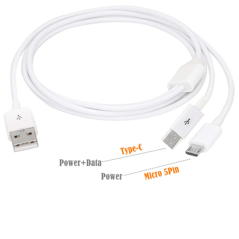 Multi USB–USB C osztókábel 2 az 1-ben töltési dátum kábel Micro USB Type-C dugós csatlakozó mobiltelefon táblagép töltőkábelhez