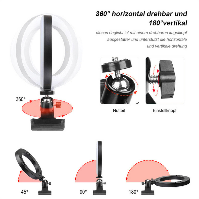 Nabíjateľné konferenčné osvetlenie s klipom na notebook, LED video svetlo, kancelárske osvetlenie pre hovory Zoom, živé vysielanie na Youtube