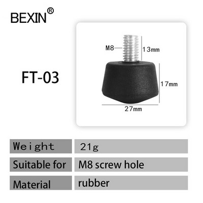 Gumeni jastučići za noge za stativ s monopodom 3/8 & M8 &1/4 inča, protuklizni jastučić za otpuštanje područja stativa za profesionalni monopod za stativ