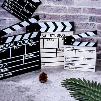 30 x 27 см Vlog Запис Дървен режисьор Кино Clapperboard Clapperboard Видео сцена Телевизионен филм