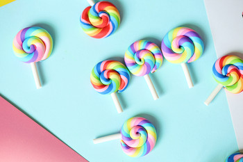 Mini Rainbow Lollipop Colorful Cream Sugar INS Photography Props Аксесоари за фотостудио Направи си сам декорации estudio fotografico