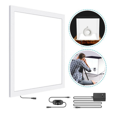 Neewer 15x15 inchi/38x38cm Panou de lumină LED pentru studio foto, lumină de umplere LED portabilă fără umbre cu adaptor de alimentare