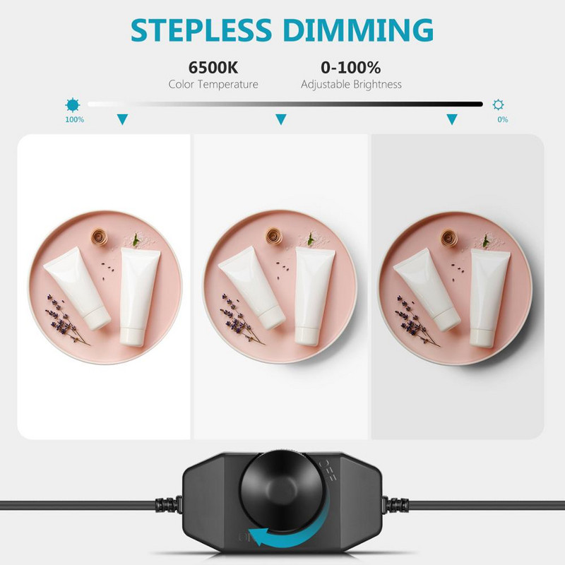 Neewer 15x15 inchi/38x38cm Panou de lumină LED pentru studio foto, lumină de umplere LED portabilă fără umbre cu adaptor de alimentare