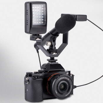 BFOLLOW Тройна скоба за монтаж на гореща обувка Selfie за камера Vlog Youtuber Светкавица запълваща светлина Mic Статив Cold Shoe Shoot Video Studio