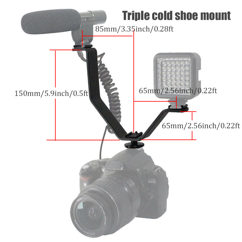 „BFOLLOW“ asmenukė su trigubu bato laikikliu, skirta fotoaparatui „Vlog“ „YouTuber“ blykstės užpildymo lemputė mikrofonas trikojis šalto bato fotografavimo vaizdo įrašų studija