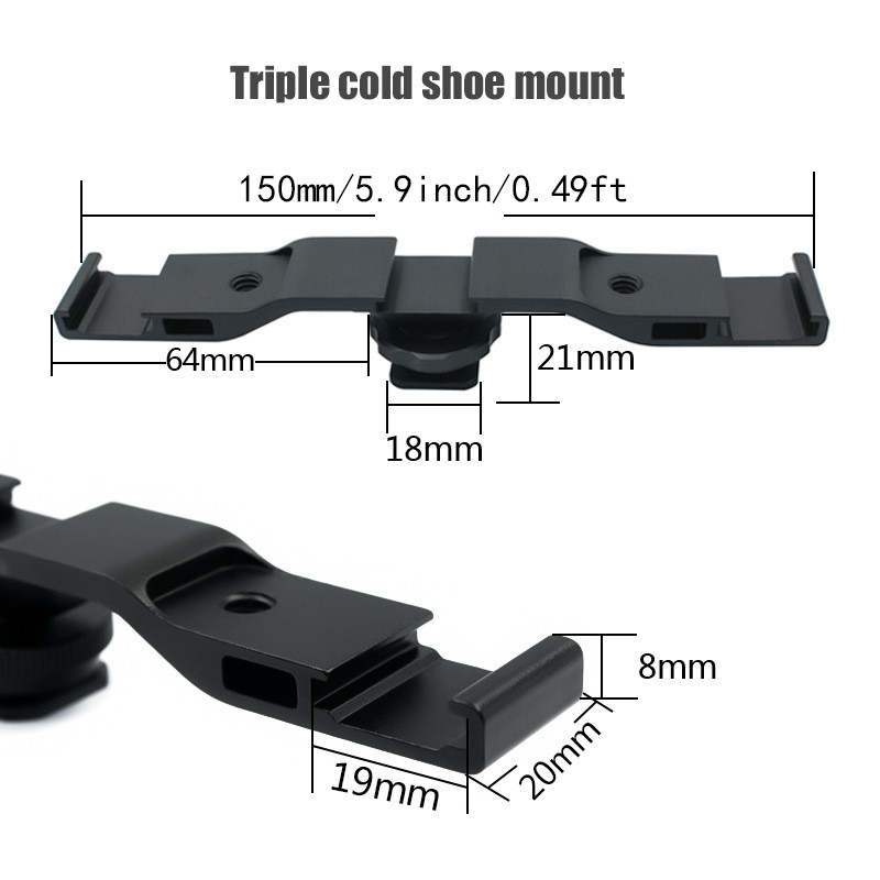 „BFOLLOW“ asmenukė su trigubu bato laikikliu, skirta fotoaparatui „Vlog“ „YouTuber“ blykstės užpildymo lemputė mikrofonas trikojis šalto bato fotografavimo vaizdo įrašų studija