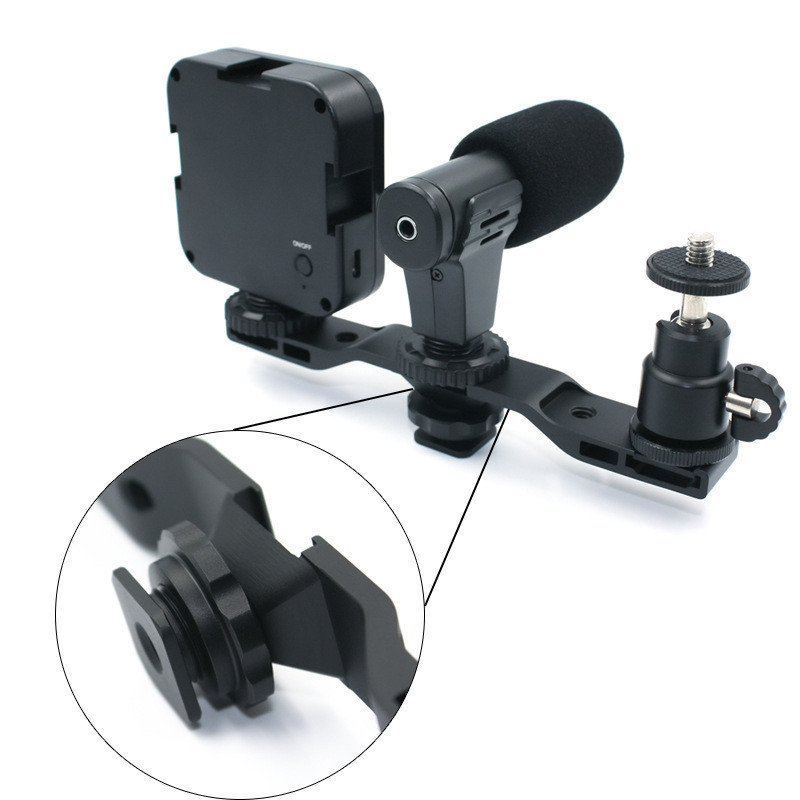 „BFOLLOW“ asmenukė su trigubu bato laikikliu, skirta fotoaparatui „Vlog“ „YouTuber“ blykstės užpildymo lemputė mikrofonas trikojis šalto bato fotografavimo vaizdo įrašų studija