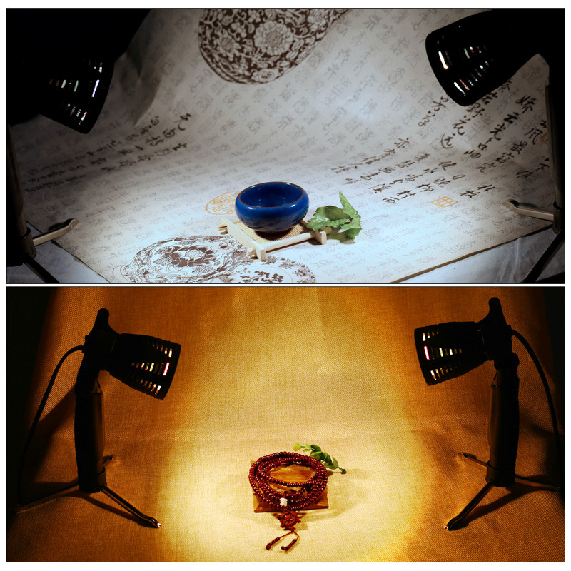 2vnt stalinė lemputė LED nuolatinė mini fotografija nešiojamas šaltas šiltas apšvietimas 3800-5500K, skirtas fotografuoti nuotraukų ir vaizdo įrašų studijai