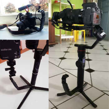 Аксесоари за фотоапарат L скоба за светкавица с 2 стойки за гореща обувка за видеокамера Микрофон Dslr Canon/Nikon/Sony/Yongnuo/Поставка за светкавица