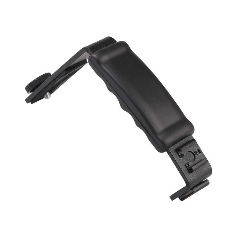 Kameras piederumi L zibspuldzes kronšteins ar 2 zibspuldzes stiprinājumiem videokameras mikrofonam Dslr Canon/Nikon/Sony/Yongnuo/zibspuldzes statīvs