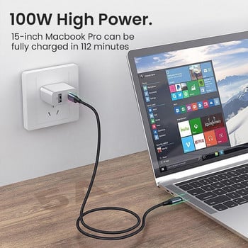 0,5/1/2m USB Type C Right Angle PD 100W бързо зареждане за MacBook iPad Samsung Huawei Fast Charging Type-C Date Wire
