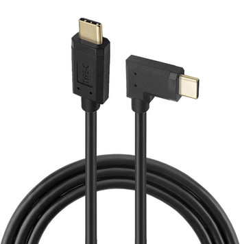 Двоен 90 градуса наляво надясно нагоре надолу под ъгъл USB-C тип-C мъжки към тип-C мъжки конектор адаптер 4K кабел 0,3 м 1 м кабел Gen2 10 Gbps