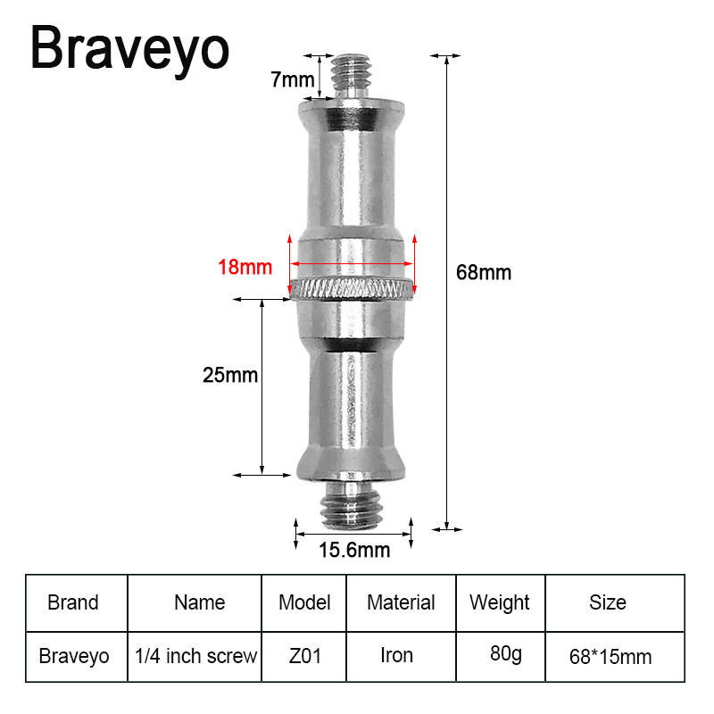 1/4 3/8 collu pārveidošanas skrūves garās tapas ligzda Rotējoša pārnesuma metāla skrūve statīva fotografēšanas piederumi DSLR kamerai