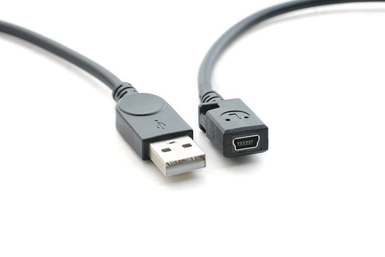 USB vīrs uz mini5P sieviešu datu uzlādes kabelis Revolucionārs T ports mini sieviešu datora mp3 interfeisa adaptera pagarinātājs