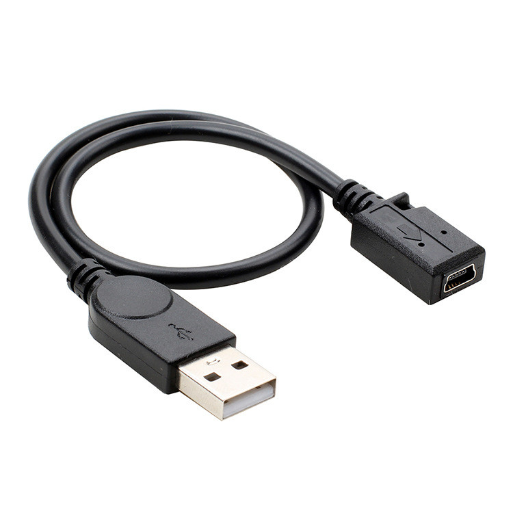 USB vīrs uz mini5P sieviešu datu uzlādes kabelis Revolucionārs T ports mini sieviešu datora mp3 interfeisa adaptera pagarinātājs
