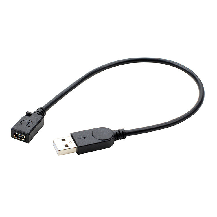 USB vīrs uz mini5P sieviešu datu uzlādes kabelis Revolucionārs T ports mini sieviešu datora mp3 interfeisa adaptera pagarinātājs