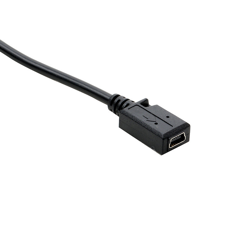 USB vīrs uz mini5P sieviešu datu uzlādes kabelis Revolucionārs T ports mini sieviešu datora mp3 interfeisa adaptera pagarinātājs