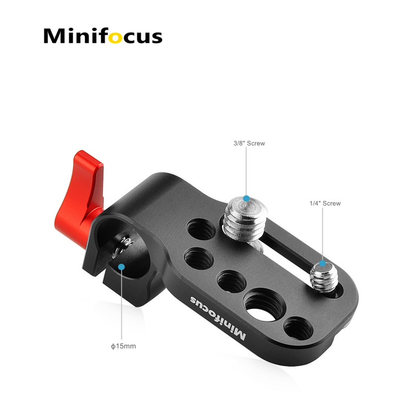 Minifocus unică 15 mm clemă pe stâlp clemă tijă pentru placă de cameră/cușcă/mâner pentru extensie tijă