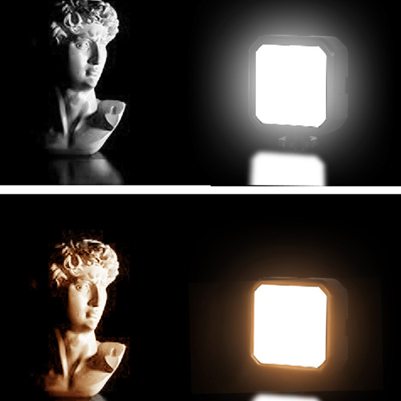 Mini LED-es videotöltő lámpa hidegpapuccsal 2000 mAh stúdió fényképező lámpa 3200-5600K szelfi fotózás fényképezőgépen