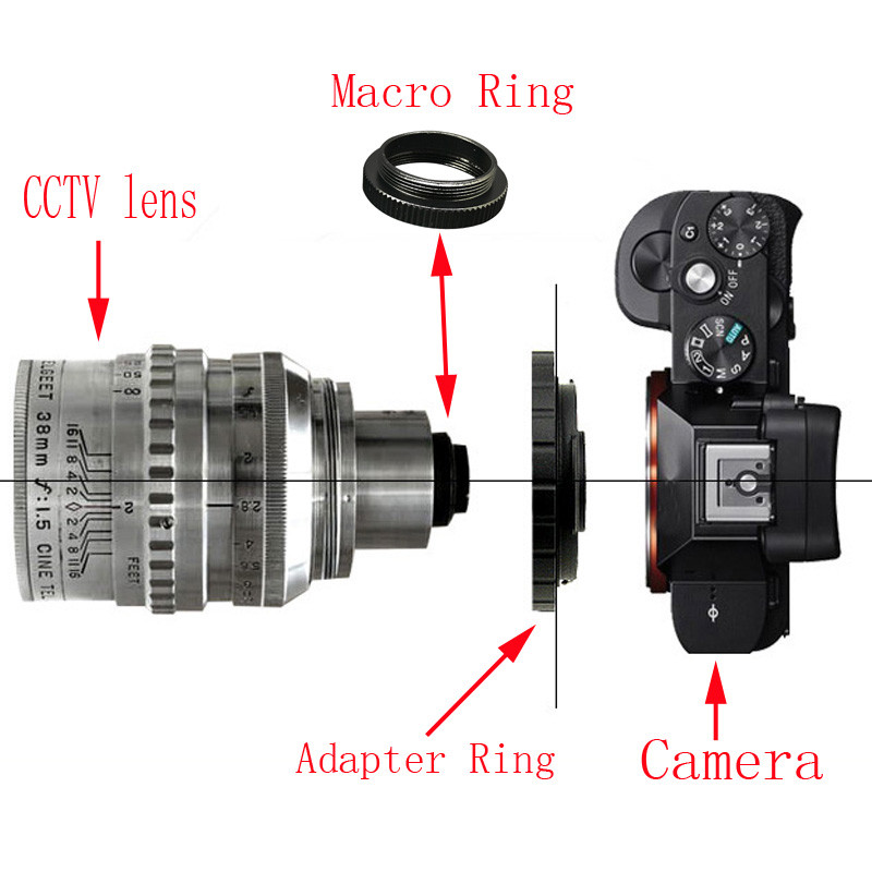 Adapterski prsten C Makro prsten za filmske objektive za C-FX C-PQ C-EOSM N1 NEX C-M4/3 CCTV filmske objektive