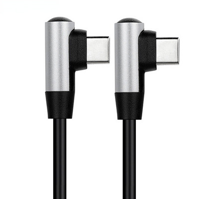 Cablu de încărcare rapidă PD Cablu de date tip C cu cot dublu de tip masculin la tată 2.0 carcasă din aluminiu cablu de încărcare rapidă pentru joc mobil de divertisment