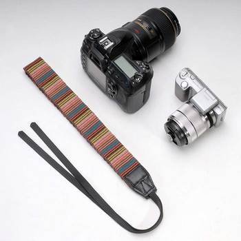SLR Vintage Style Stripes Меки презрамки за врата на камерата Колан за рамо за Nikon Canon Sony DSLR фотоапарати Аксесоар за фото студио