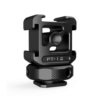 Ulanzi PT-12 trīskāršā aukstā apava 1/4 collu skrūvējamais adapteris, pagarināms mikrofona piepildīšanas gaismas monitors Magic Arm DSLR kameras piederumi