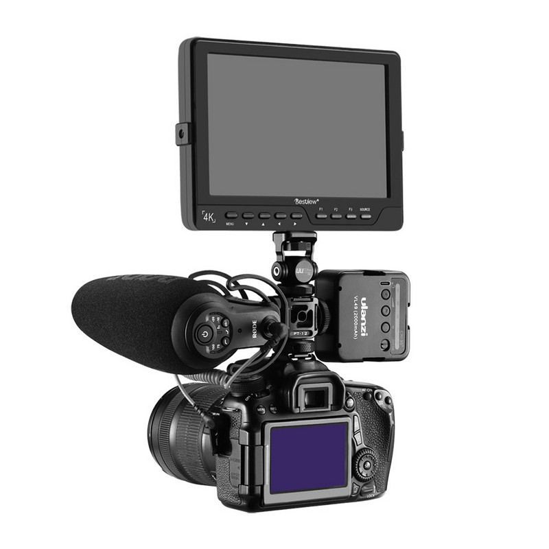 Ulanzi PT-12 trīskāršā aukstā apava 1/4 collu skrūvējamais adapteris, pagarināms mikrofona piepildīšanas gaismas monitors Magic Arm DSLR kameras piederumi