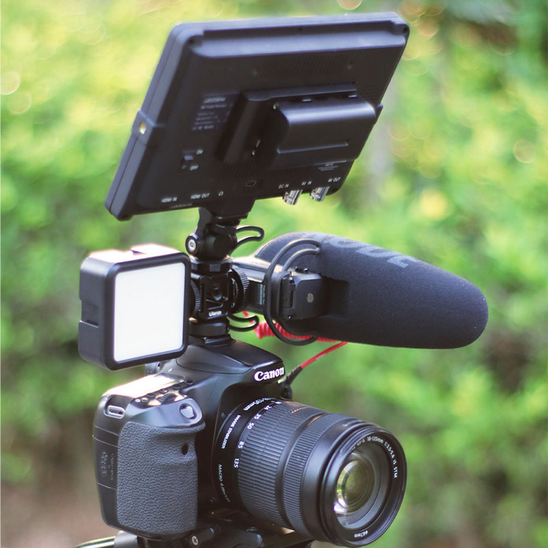 Ulanzi PT-12 trīskāršā aukstā apava 1/4 collu skrūvējamais adapteris, pagarināms mikrofona piepildīšanas gaismas monitors Magic Arm DSLR kameras piederumi