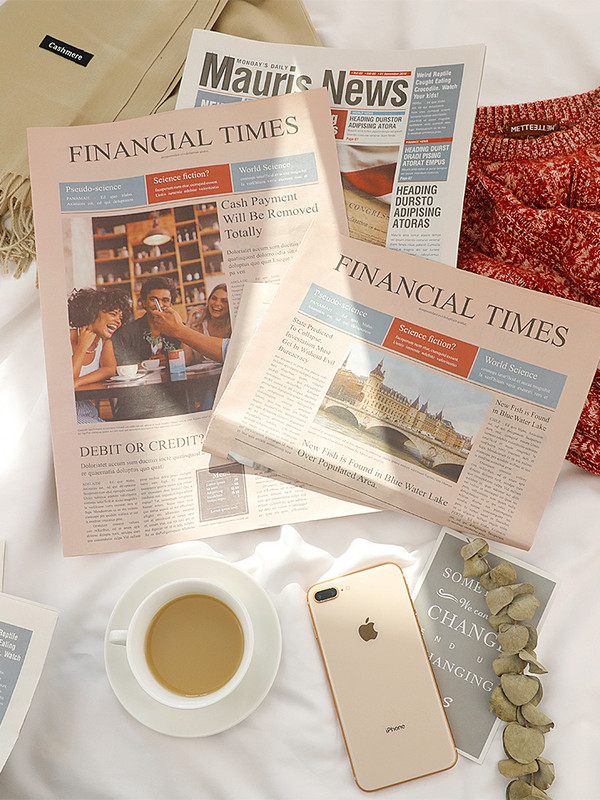 2db Nosztalgikus angol újság, vintage stílusú fényképezéshez háttér kellékek, kozmetikai sütés-fotós dekorációs cikkek