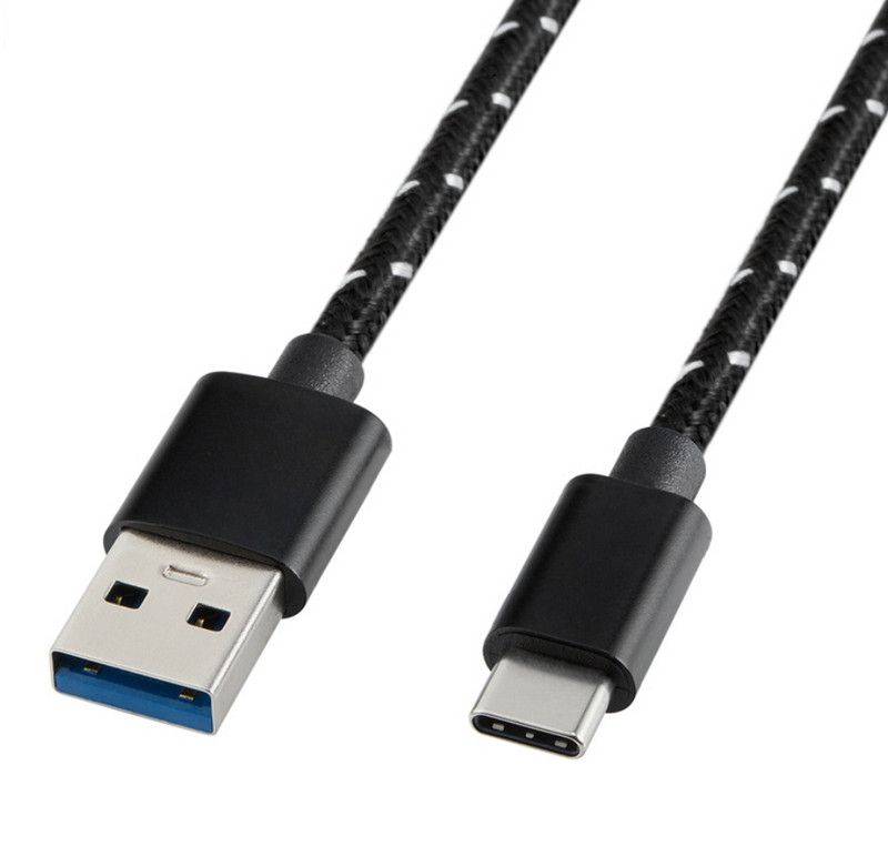 30cm/50cm/100cm-es típusú c adatkábel 3.1 c típusú USB csatlakozódugóhoz 3A nagyáramú alumínium fonott adatkábel