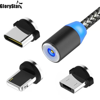 Нов магнитен кабел Найлонов Micro USB кабел Cabo 1M/2A кабел за зареждане Магнит Micro USB кабел Type-C За Android За Micro За Type C