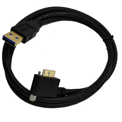90 μοιρών Δεξιά Αριστερά Επάνω Κάτω Γωνία Micro B USB 3.0 Lock Lock Mount σε USB3.0 A Type Male καλώδιο δεδομένων για Nikon Balser、Dalsa