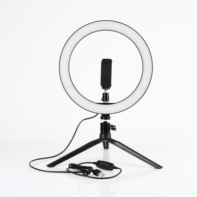 10" 6" LED prstenasto svjetlo RingLight s mogućnošću prigušivanja Kamera Mobilni telefon Stezaljka Stolna lampa Stolni stativ za selfie za šminku Youtube Video uživo